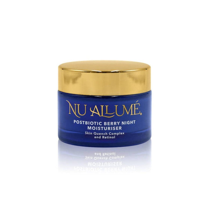 A jar of Nu Allumé Postbiotic Berry Night Moisturiser