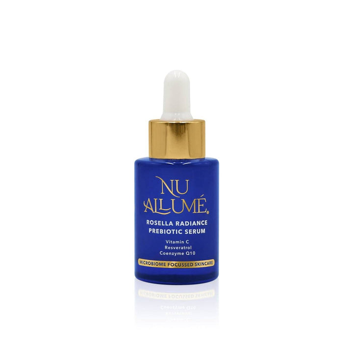 A bottle of Nu Allumé Rosella Radiance Prebiotic Serum